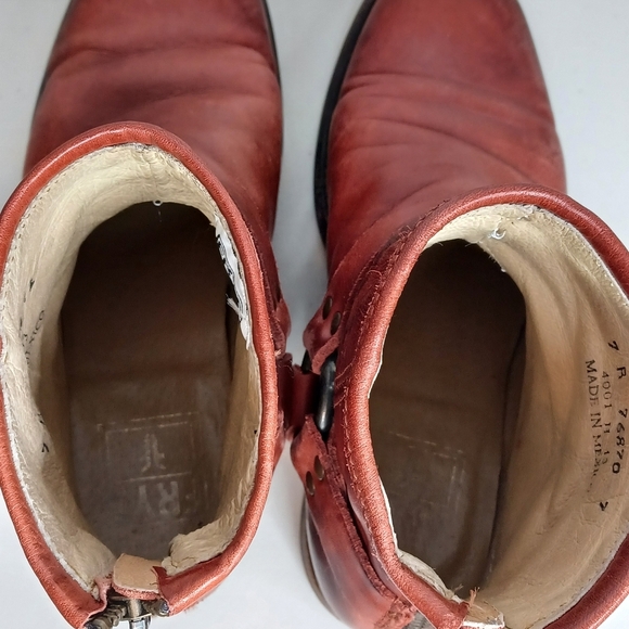 Frye Phillip Boho Leather Sz 7 Harness Boots - Picture 10 of 11